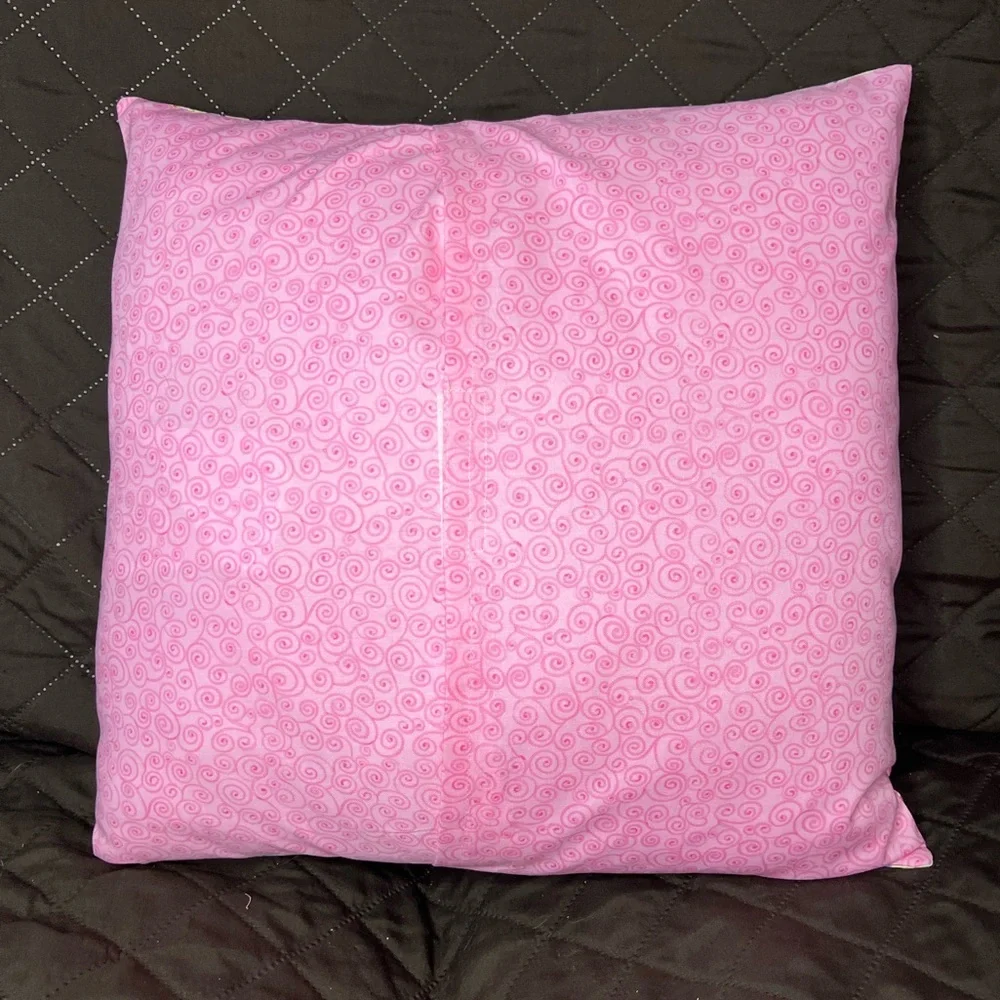 Hand Crafted Easter Pillow 18”x18” Accent Throw Pillow Decor pink